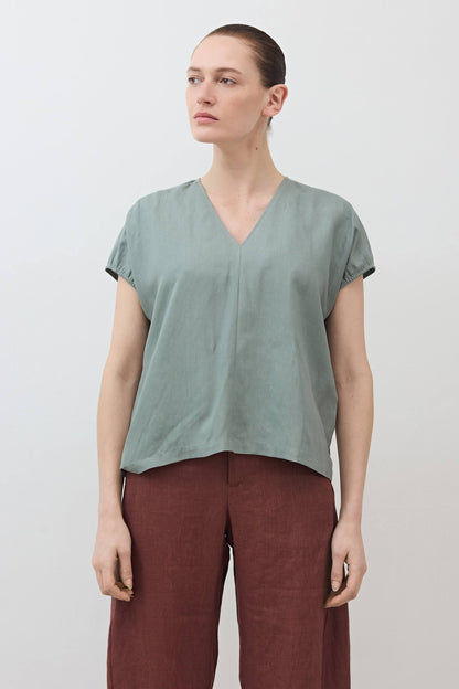 The Nuanced V-Neck Silk Linen Top