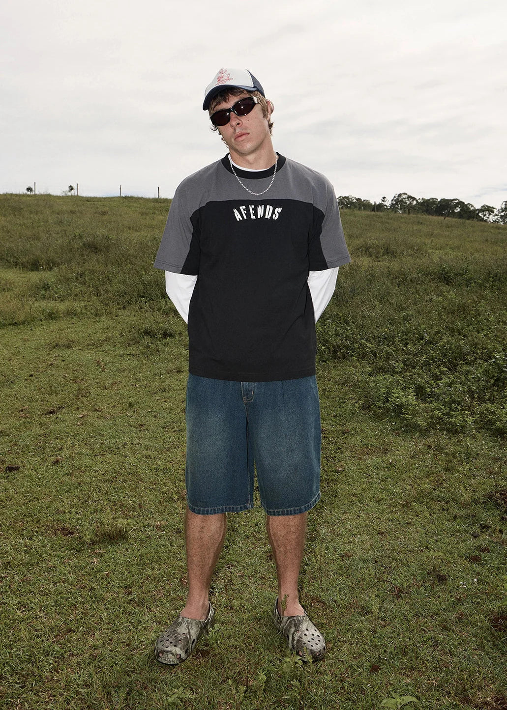 AFENDS Mens Contingent - Boxy Vintage Tee - Black