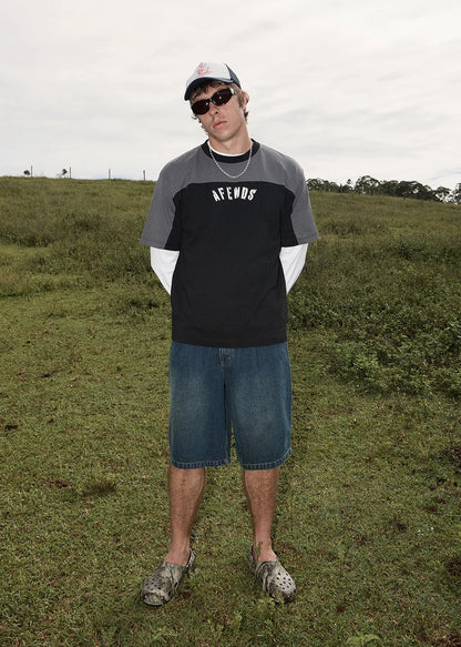 AFENDS Mens Contingent - Boxy Vintage Tee - Black