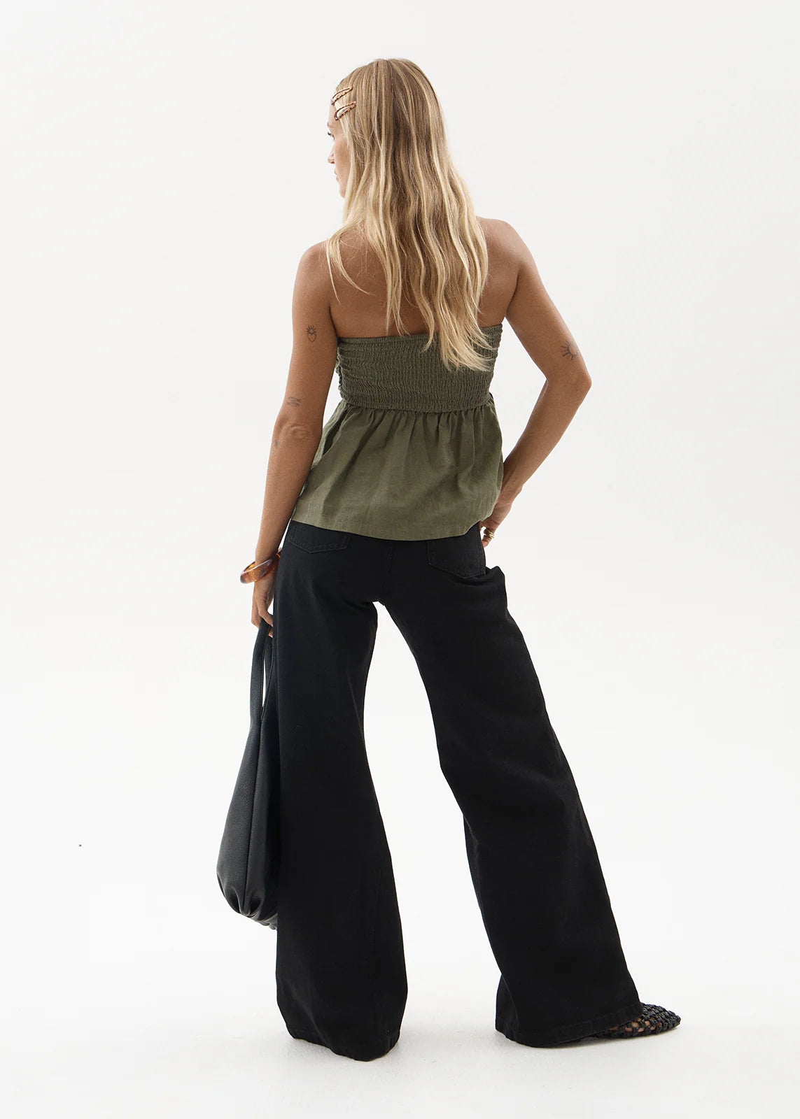 AFENDS Womens Gigi - Denim Flared Leg Jean - Washed Black