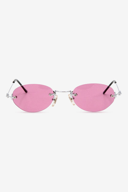 SGSTACY - Rimless Metal Frame Oval Sunglasses