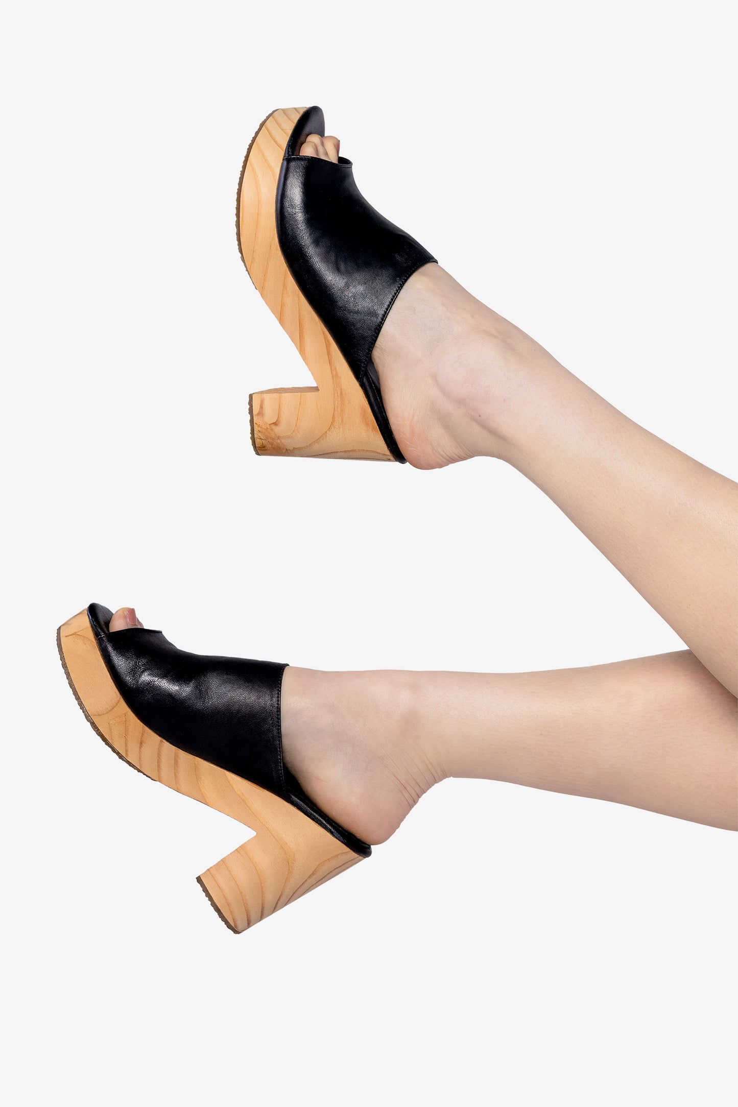 WOODSNDL05 - Leather Platform Mule