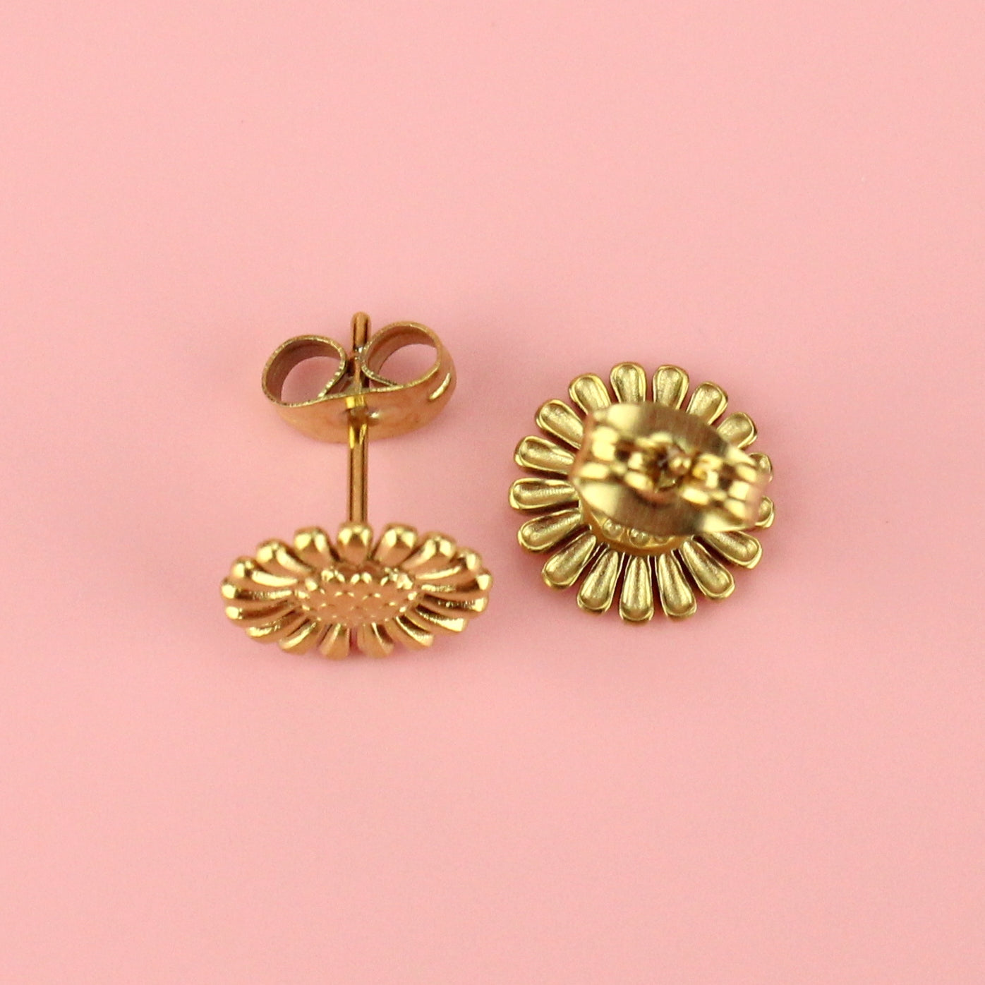 Sunflower Stud Earrings (Gold Plated)