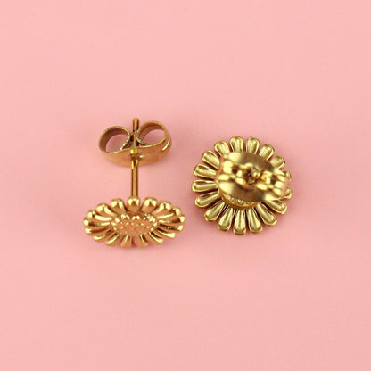 Sunflower Stud Earrings (Gold Plated)