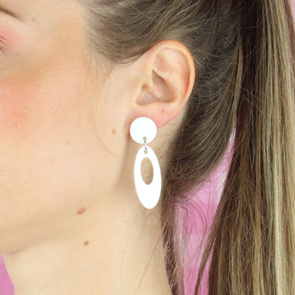 Swinging 60's Oval Stud Earrings