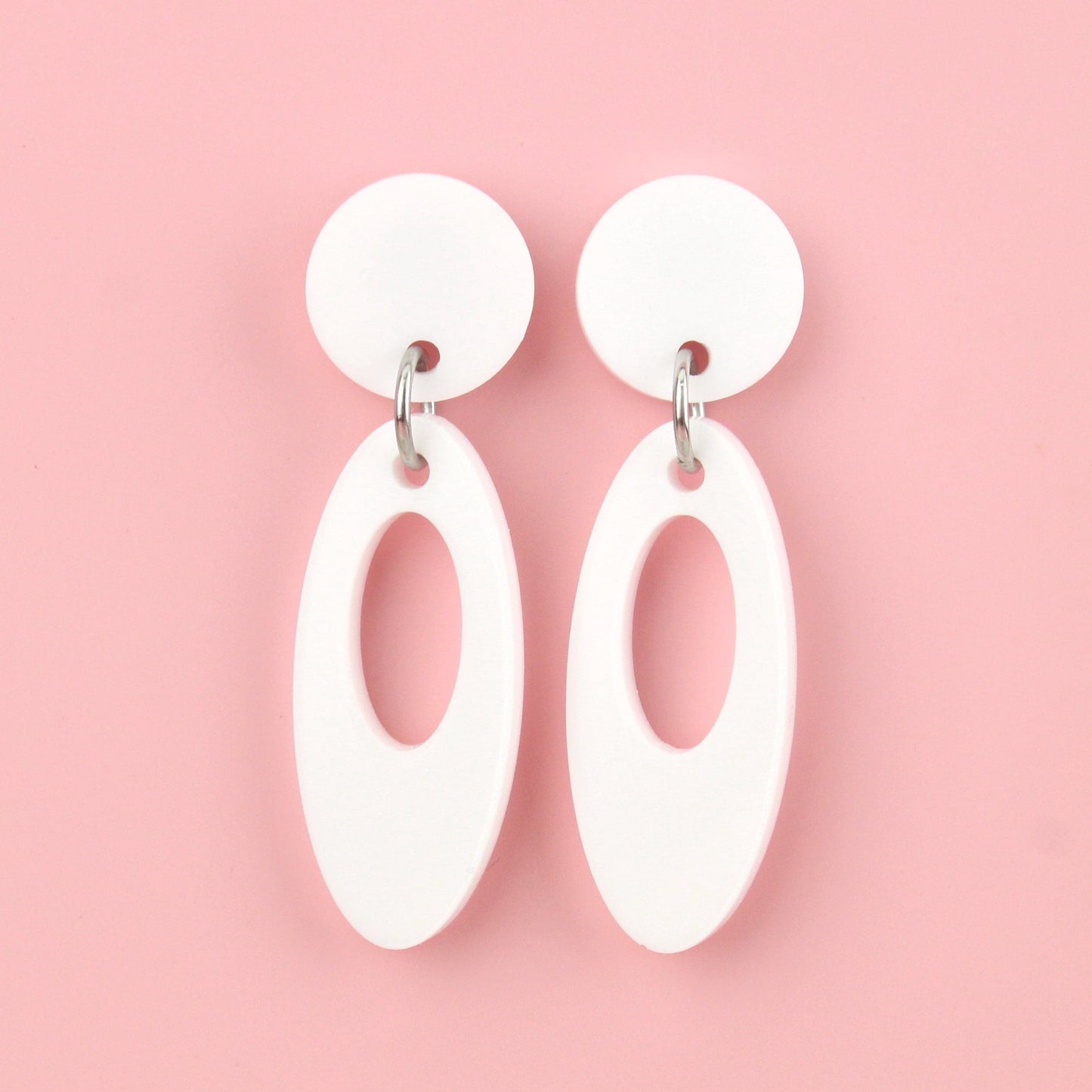 Swinging 60's Oval Stud Earrings