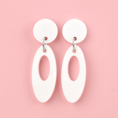 Swinging 60's Oval Stud Earrings