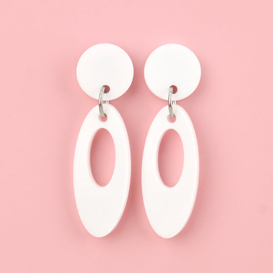 Swinging 60's Oval Stud Earrings