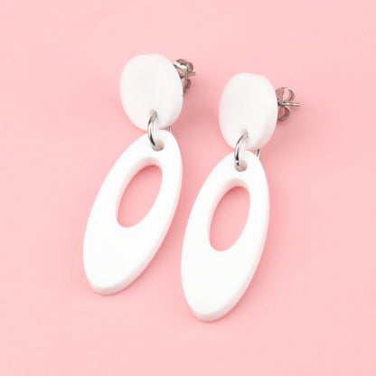 Swinging 60's Oval Stud Earrings