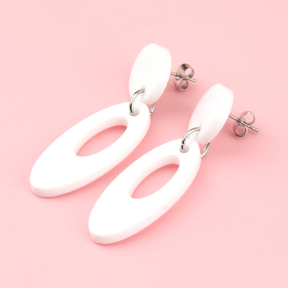 Swinging 60's Oval Stud Earrings