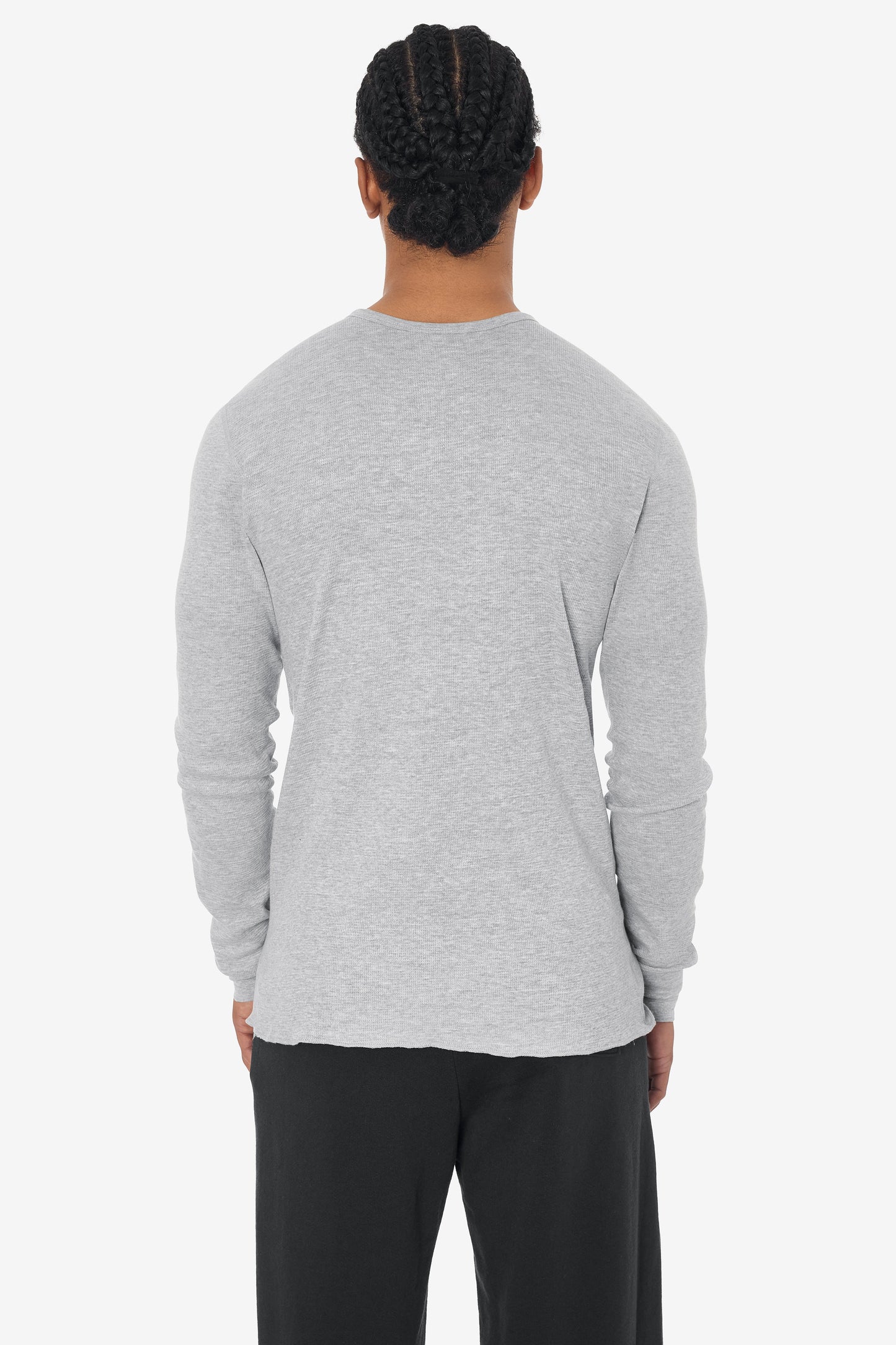 T407 - Poly-Cotton Thermal Long Sleeve Crewneck