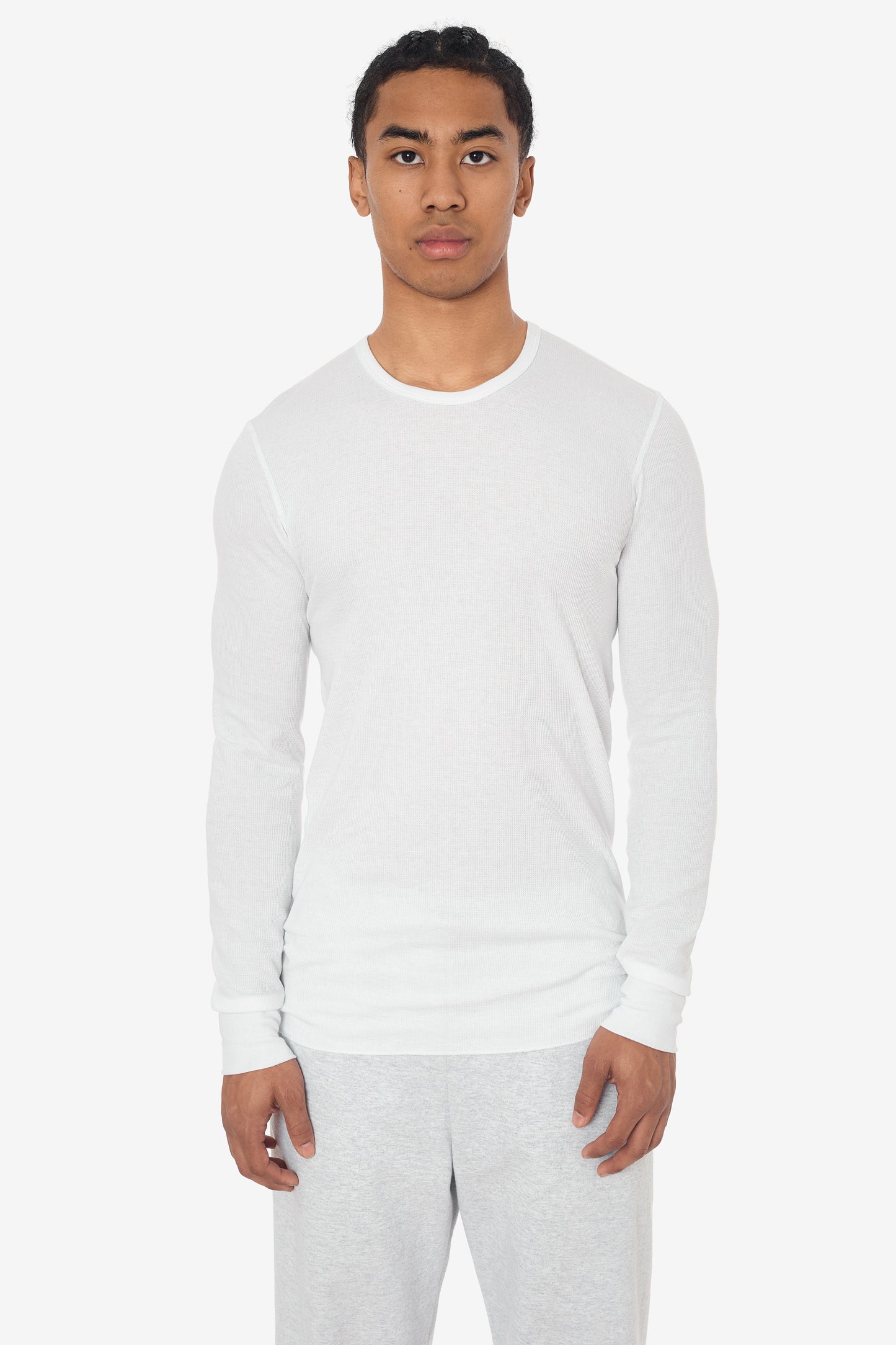 T407 - Poly-Cotton Thermal Long Sleeve Crewneck