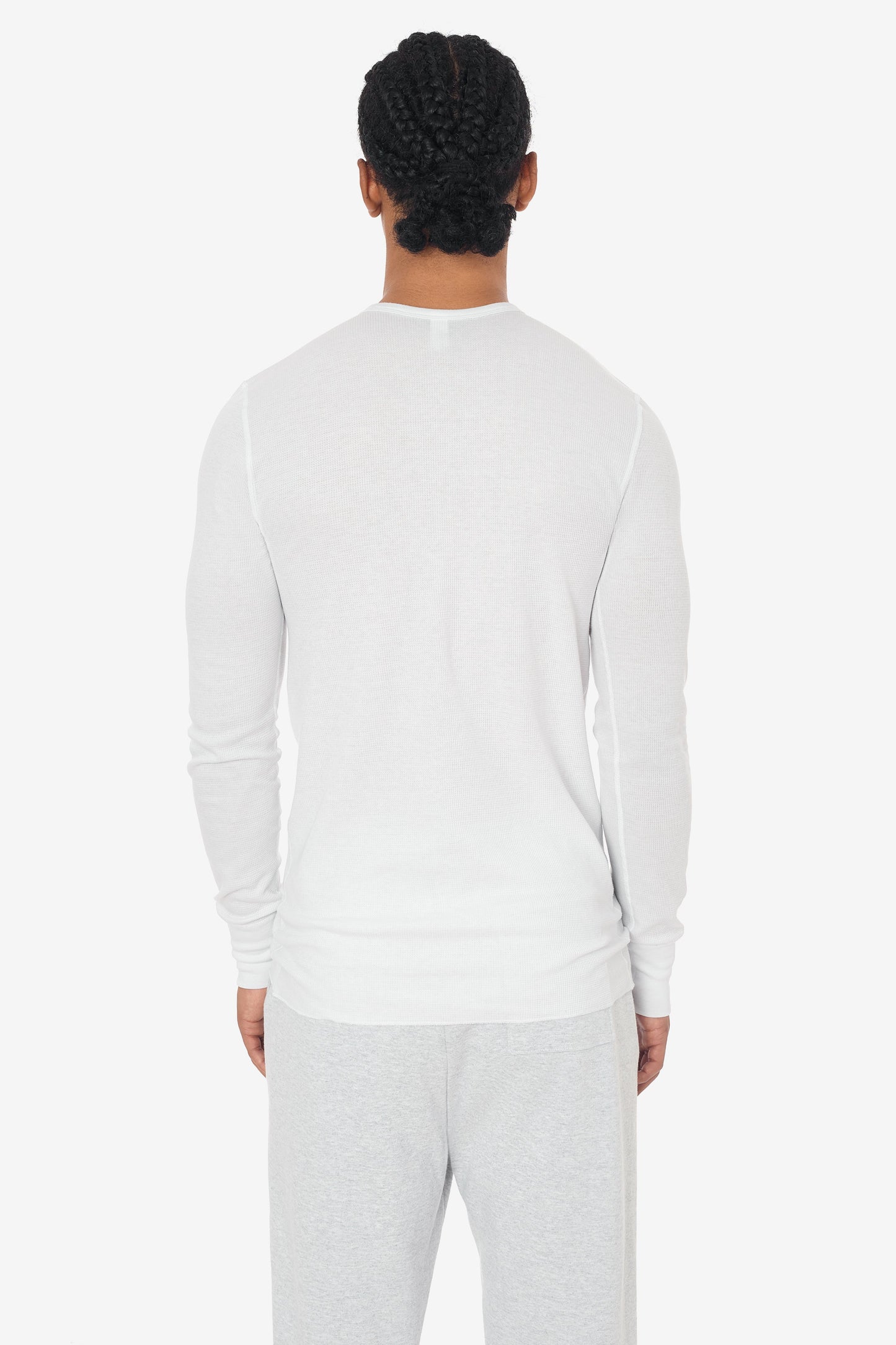 T407 - Poly-Cotton Thermal Long Sleeve Crewneck