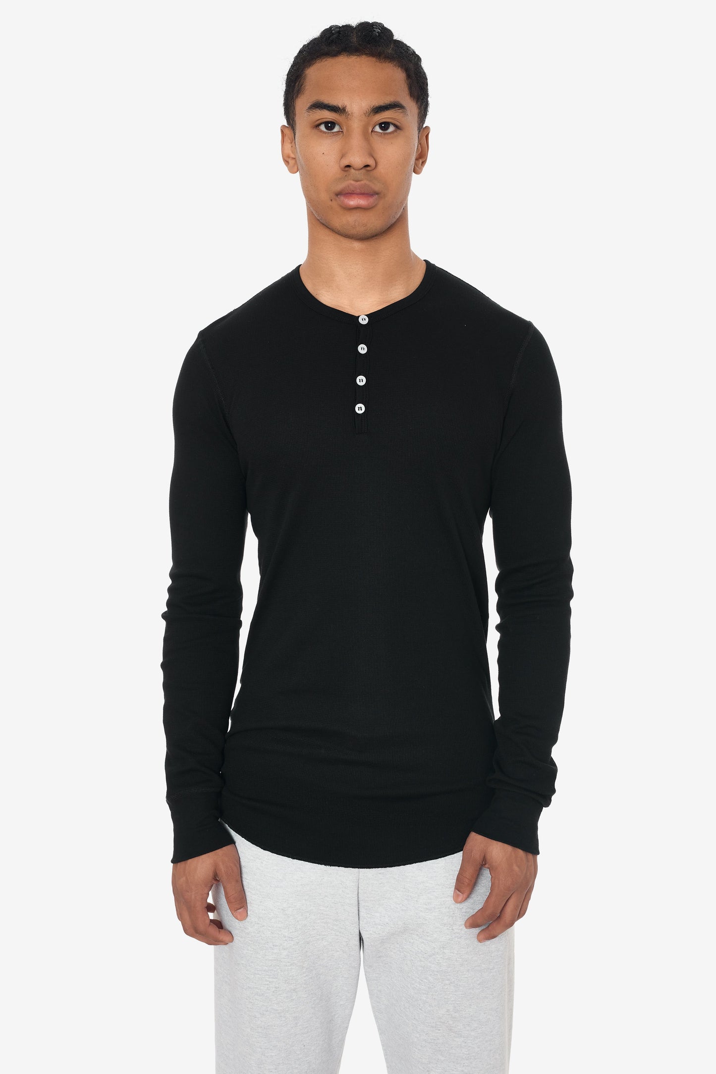 T457 - Poly-Cotton Thermal Long Sleeve Henley