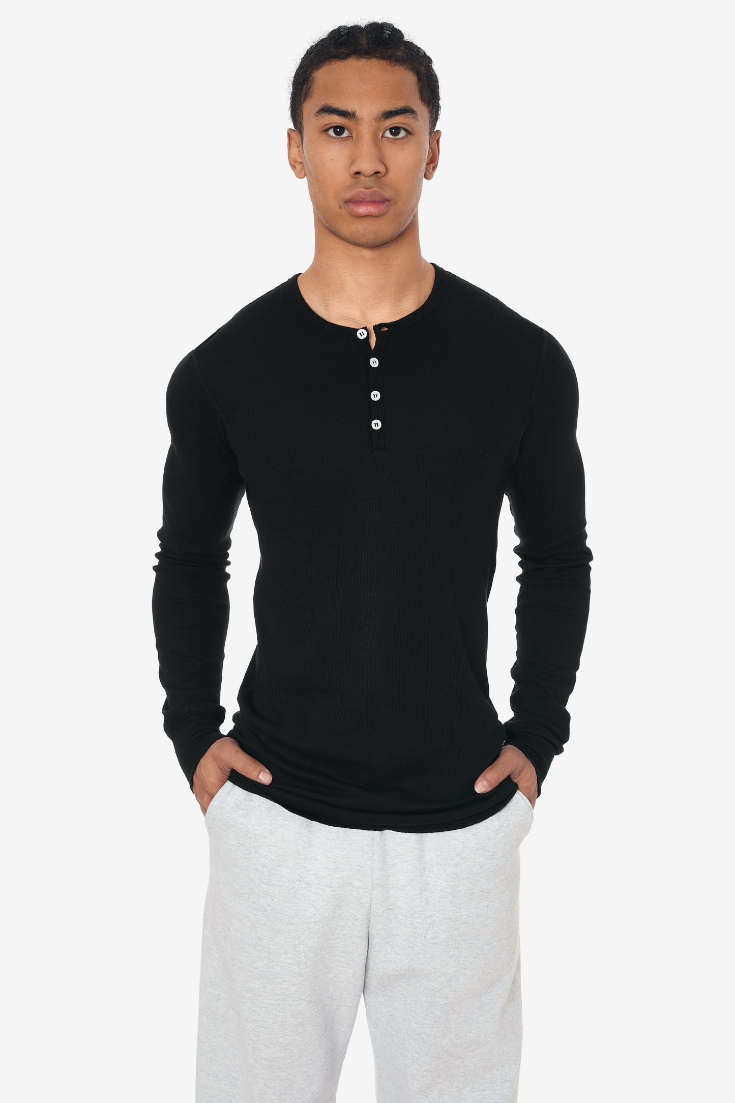 T457 - Poly-Cotton Thermal Long Sleeve Henley