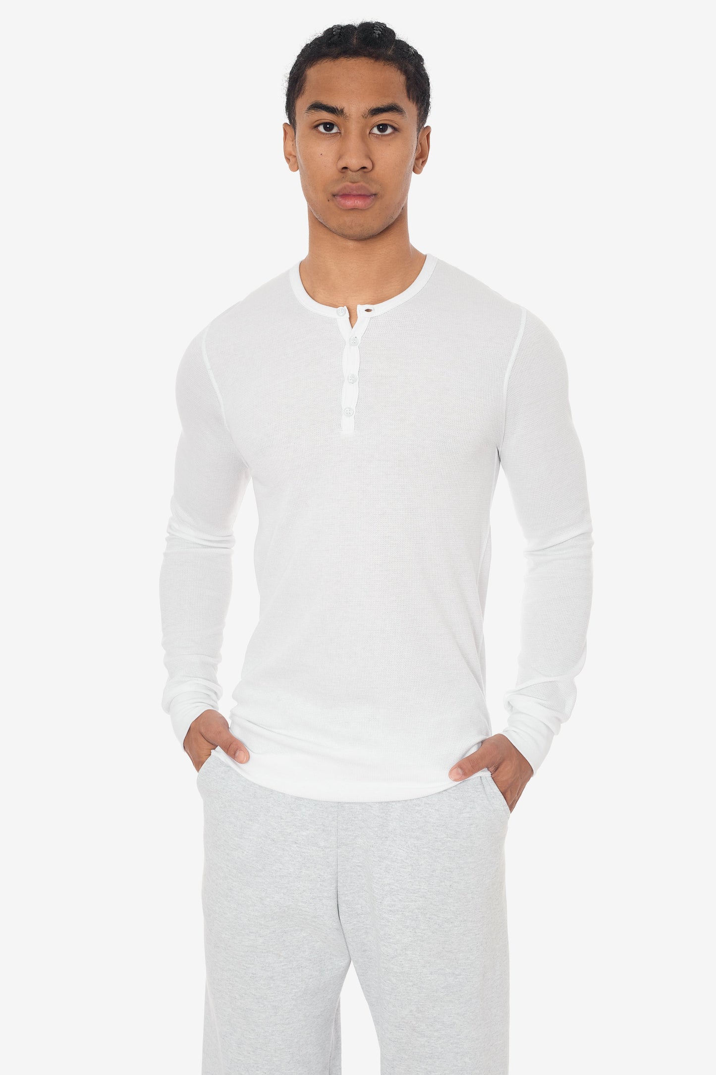T457 - Poly-Cotton Thermal Long Sleeve Henley