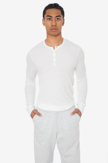 T457 - Poly-Cotton Thermal Long Sleeve Henley