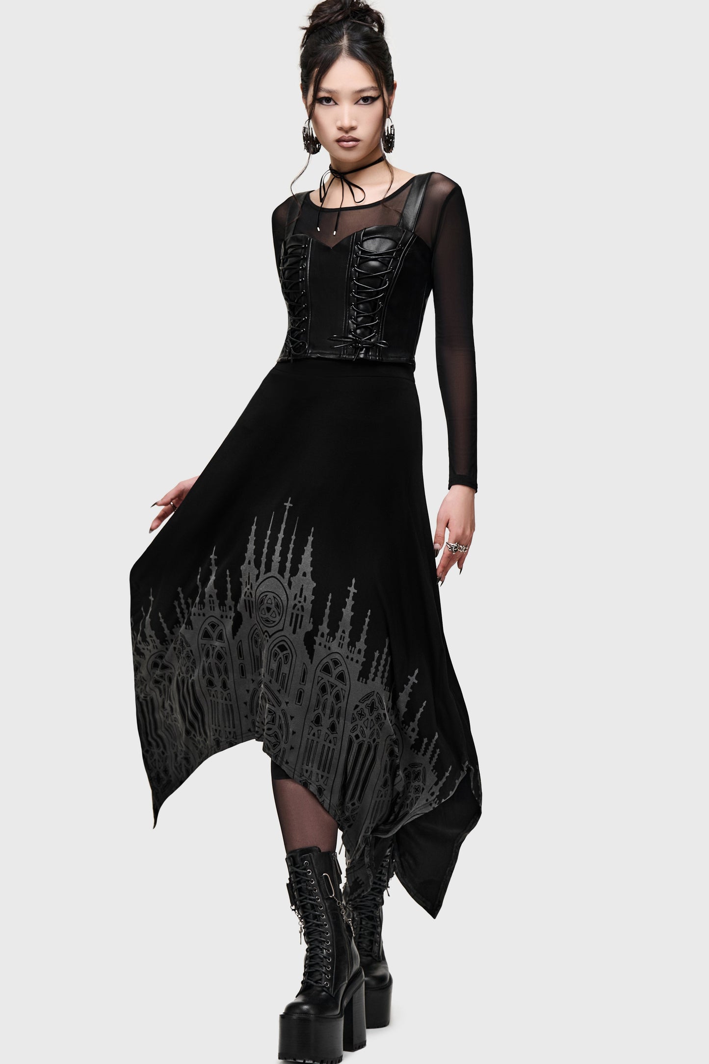 Thorned Spire Midi Skirt