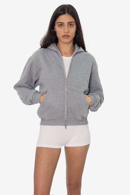 TRF10 - 12 oz. Tri-Blend Gabardine Fleece Waist Length Pull Zip Hoodie