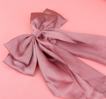 The Bigger The Bow Hair Clip - Rose Pink