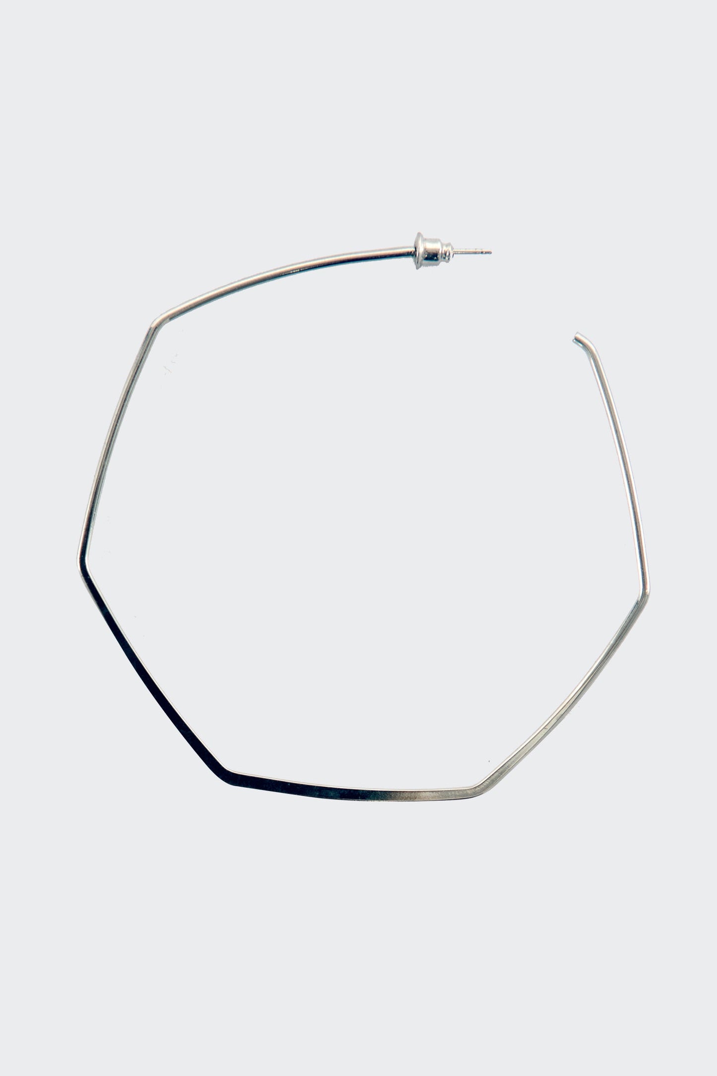 JWL318 - Hexagon Post Hoop Earrings