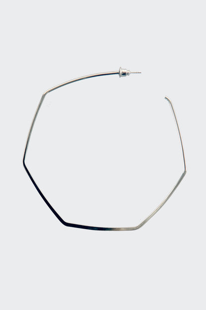 JWL318 - Hexagon Post Hoop Earrings