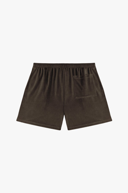 VLR442GD - Garment Dye Velour Mid-Length Wide Short