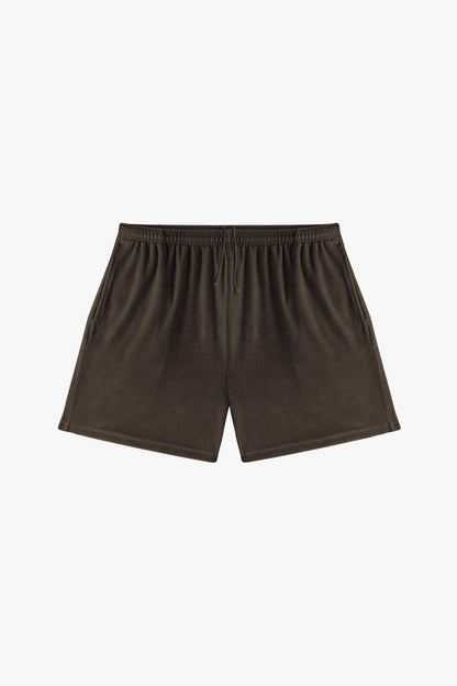 VLR442GD - Garment Dye Velour Mid-Length Wide Short
