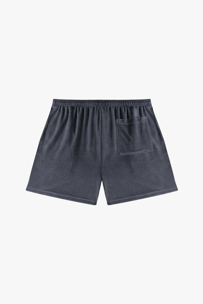 VLR442GD - Garment Dye Velour Mid-Length Wide Short