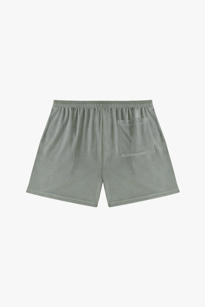 VLR442GD - Garment Dye Velour Mid-Length Wide Short