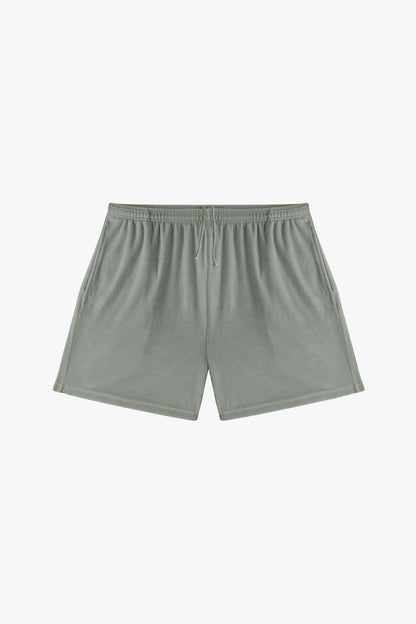 VLR442GD - Garment Dye Velour Mid-Length Wide Short