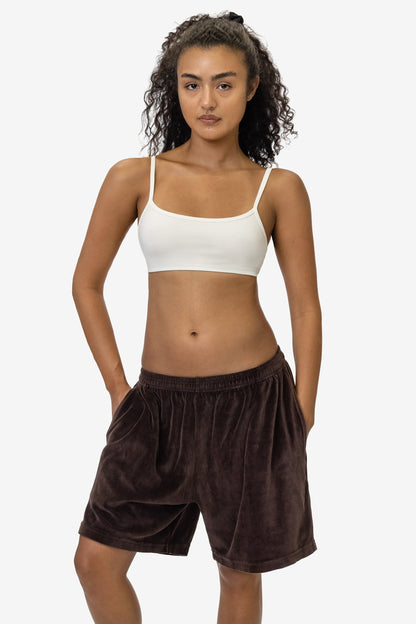 VLR442GD - Garment Dye Velour Mid-Length Wide Short