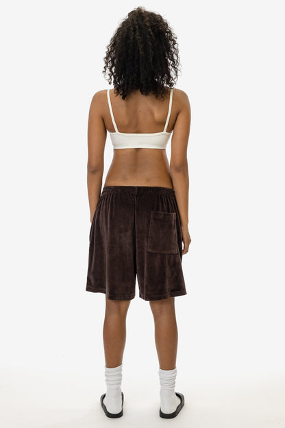 VLR442GD - Garment Dye Velour Mid-Length Wide Short