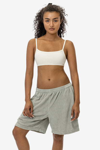 VLR442GD - Garment Dye Velour Mid-Length Wide Short