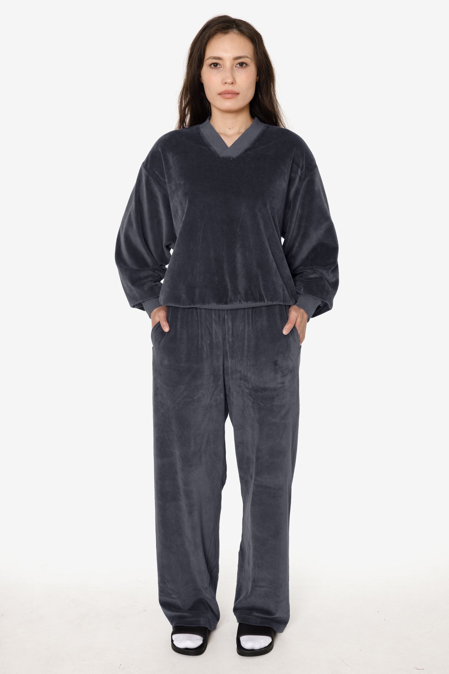 VLR445GD - Garment Dye Velour Open Bottom Sweatpants
