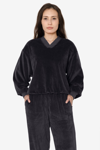 VLR56GD - Garment Dye Velour V-neck Sweatshirt