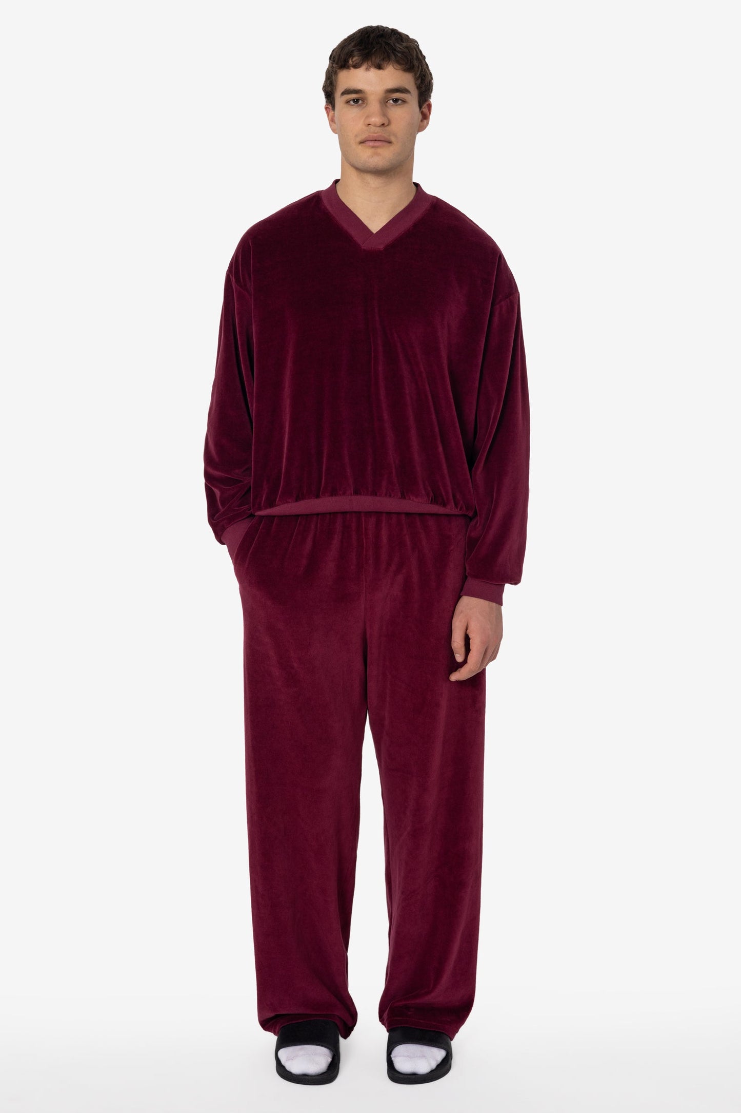 VLR445GD - Garment Dye Velour Open Bottom Sweatpants