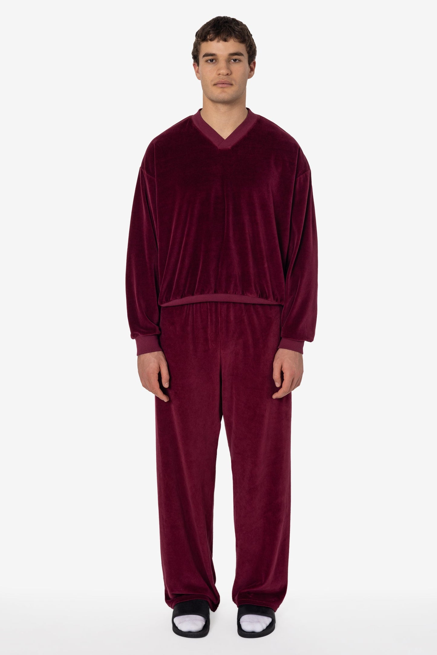 VLR445GD - Garment Dye Velour Open Bottom Sweatpants