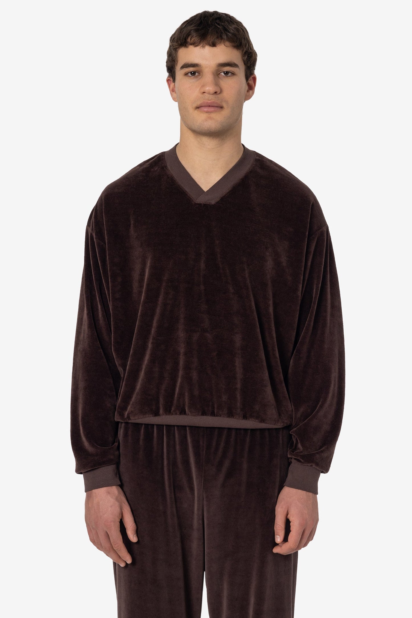 VLR56GD - Garment Dye Velour V-neck Sweatshirt