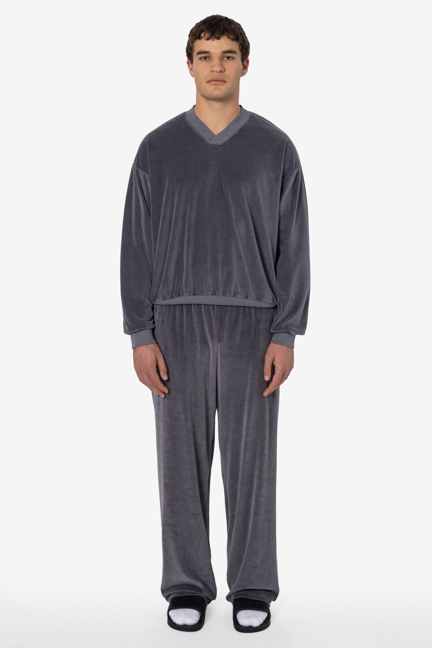VLR445GD - Garment Dye Velour Open Bottom Sweatpants