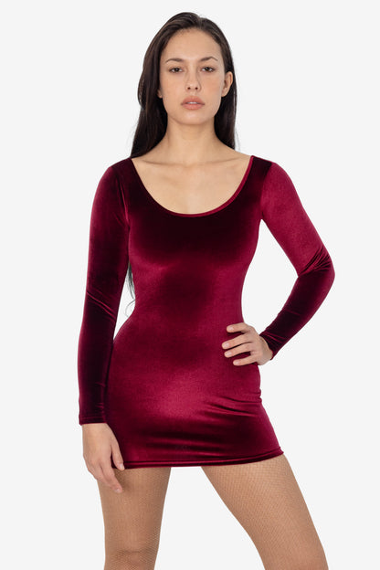 VVT3628 - Velvet Double-U Neck L/S mini dress