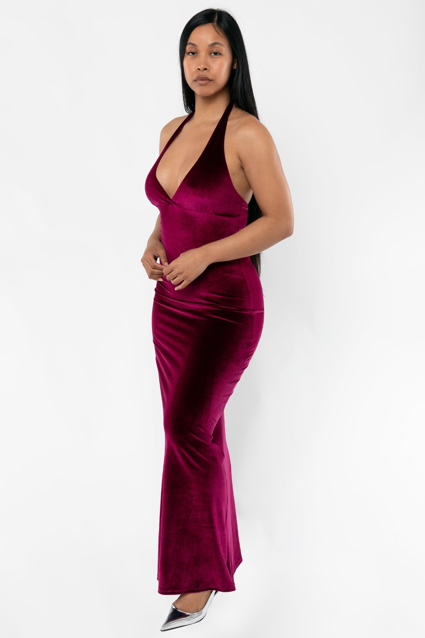 VVT8374 - Velvet Halter Maxi Dress