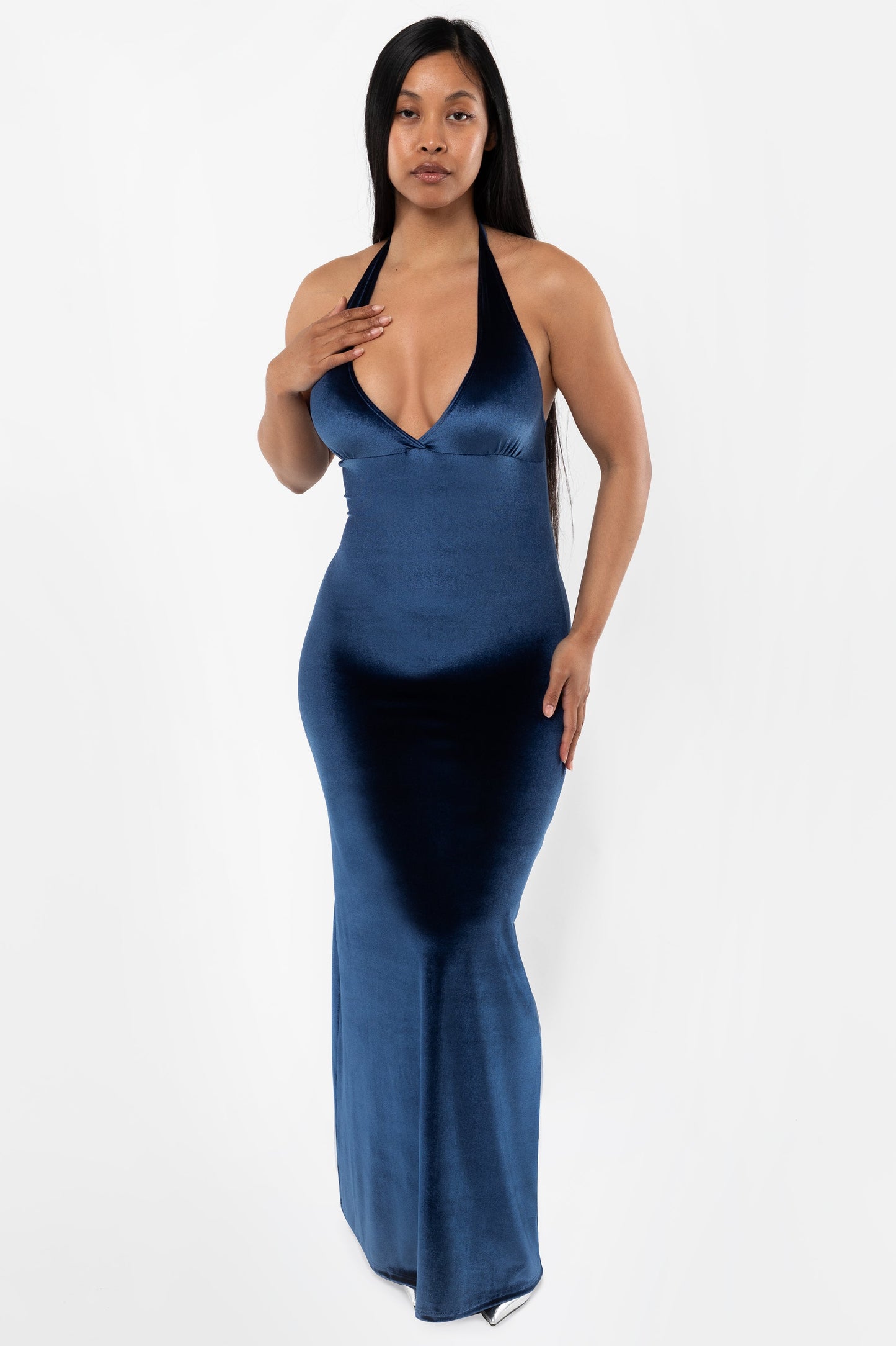 VVT8374 - Velvet Halter Maxi Dress