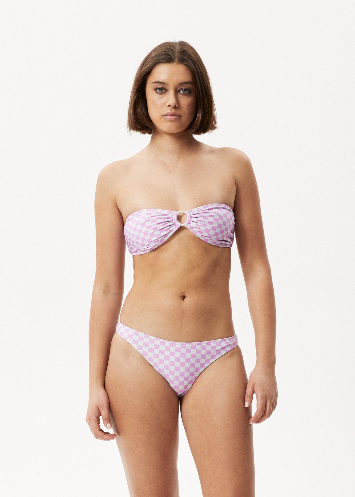 AFENDS Womens Carlo  -  Check Bikini Bottom - Candy