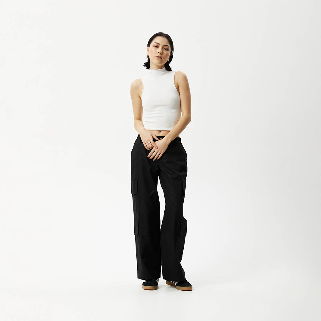 AFENDS Iconic - Rib High Neck Tank - Off White