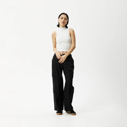 AFENDS Iconic - Rib High Neck Tank - Off White