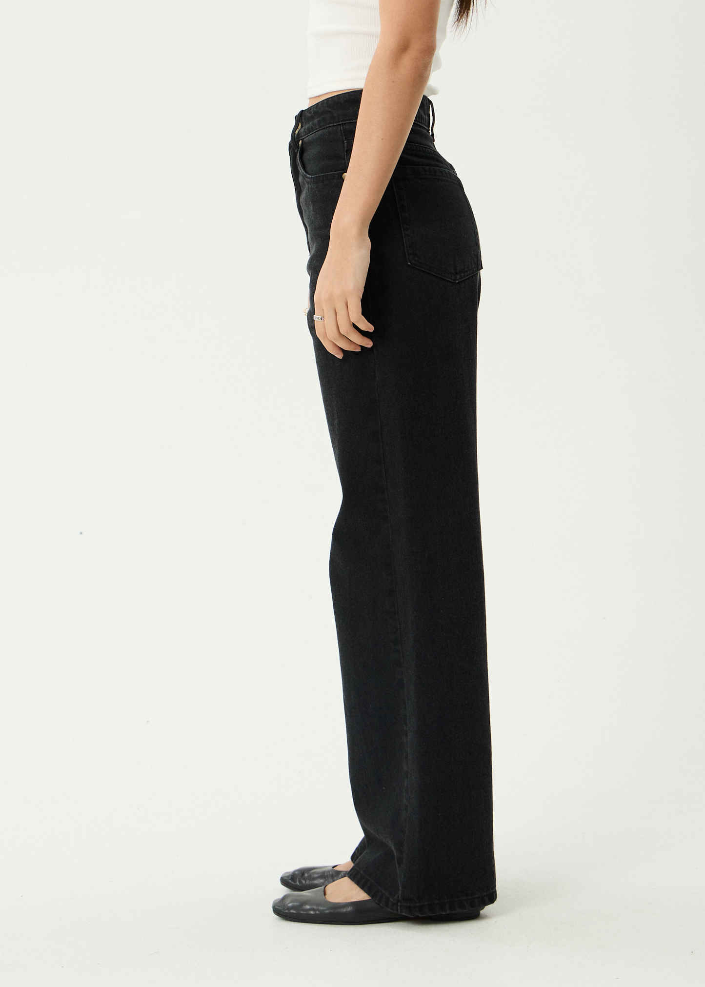 AFENDS Womens Bella - Denim Wide Leg Jean - Washed Black