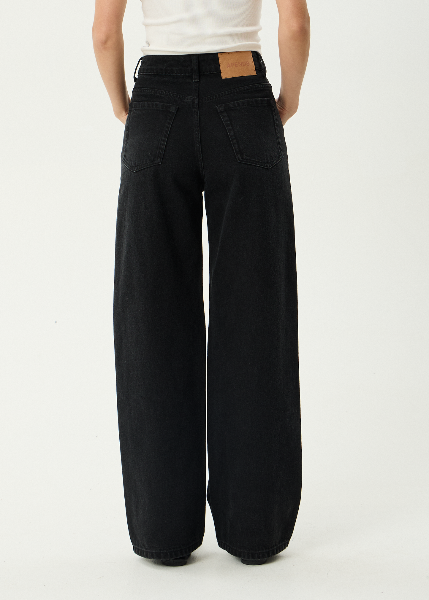 AFENDS Womens Bella - Denim Wide Leg Jean - Washed Black