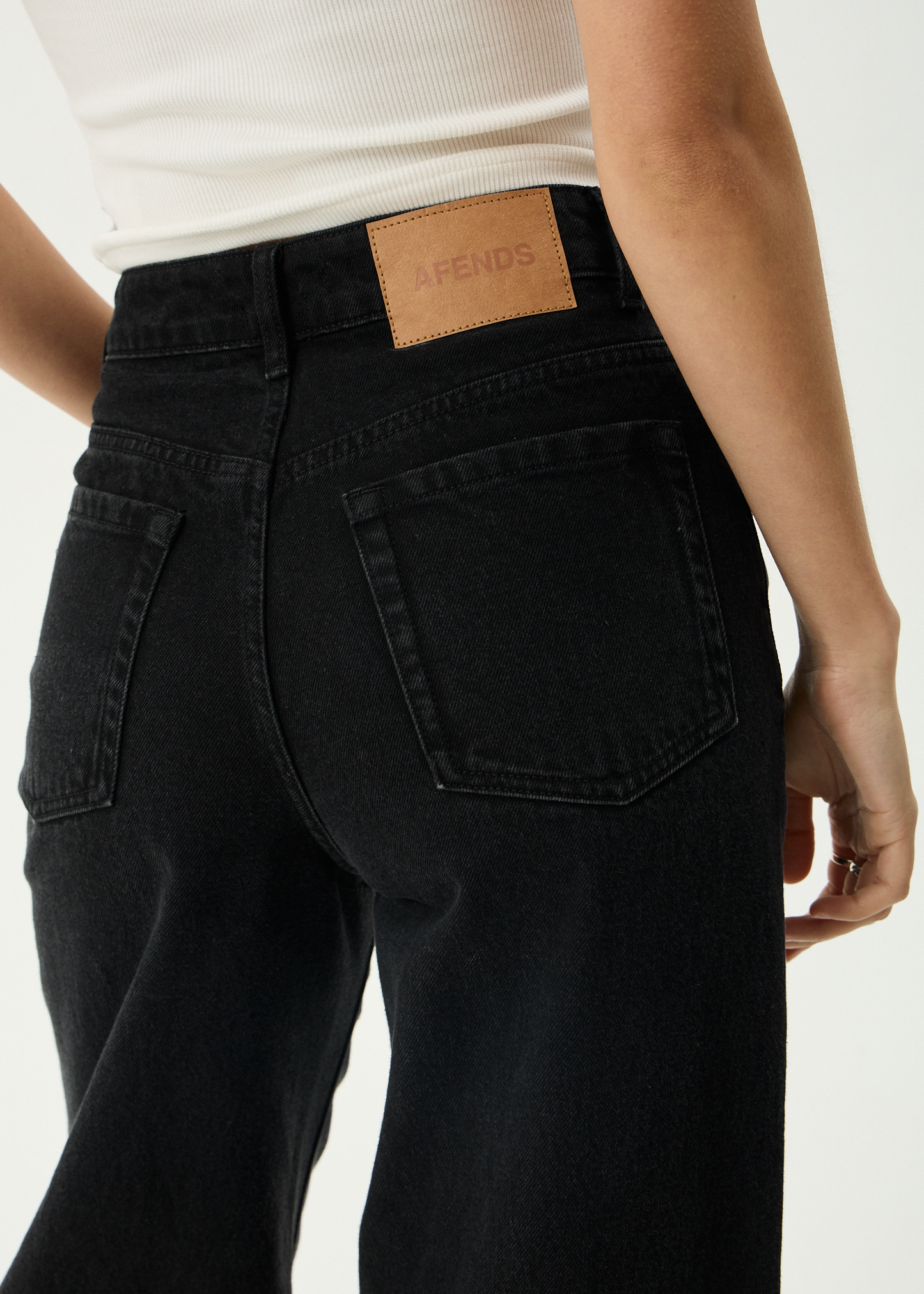AFENDS Womens Bella - Denim Wide Leg Jean - Washed Black