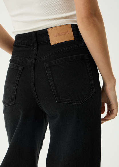 AFENDS Womens Bella - Denim Wide Leg Jean - Washed Black